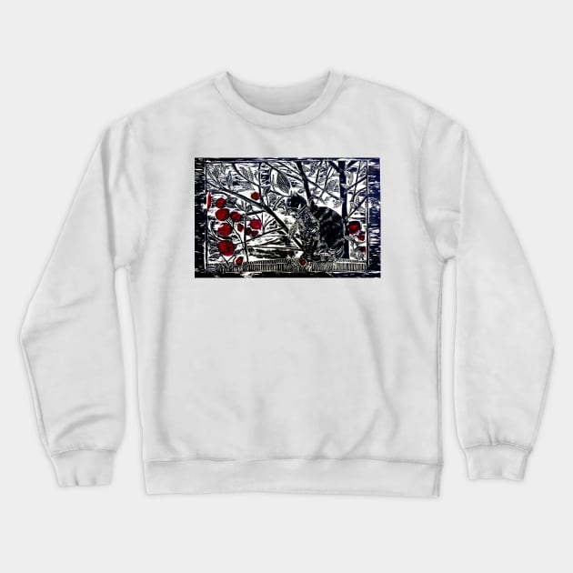 Poppy on the Deck-Woodcut Crewneck Sweatshirt by BillyLee